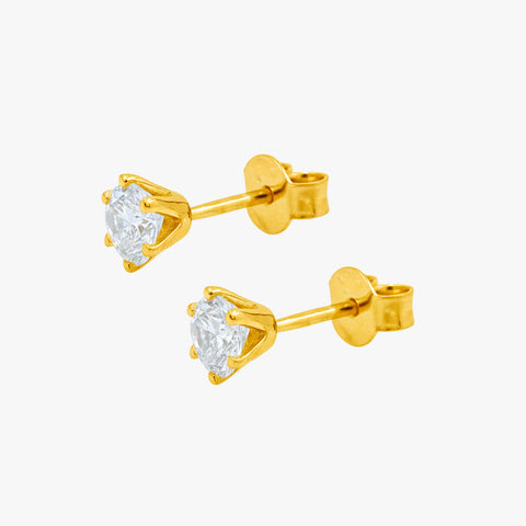 Hemi Silver Diamond Earrings