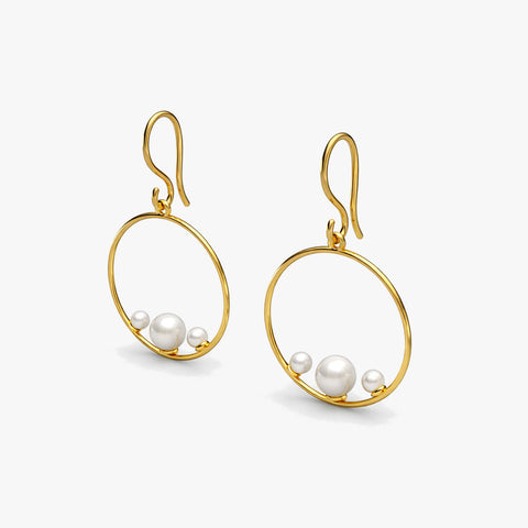 Aila Silver Synthetic Pearl Earrings