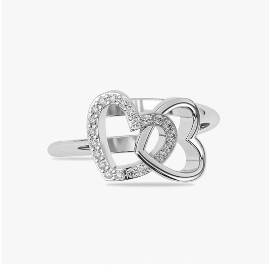 Eila Silver Heart Adjustable Ring