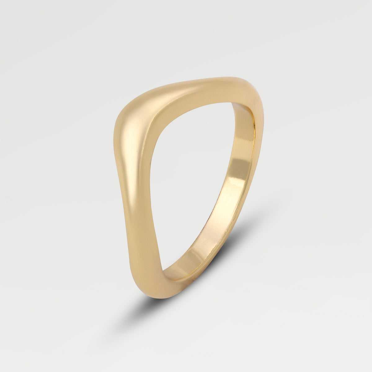 0.50 Micron Yellow Gold Plated Plain Organic Shape Ring
