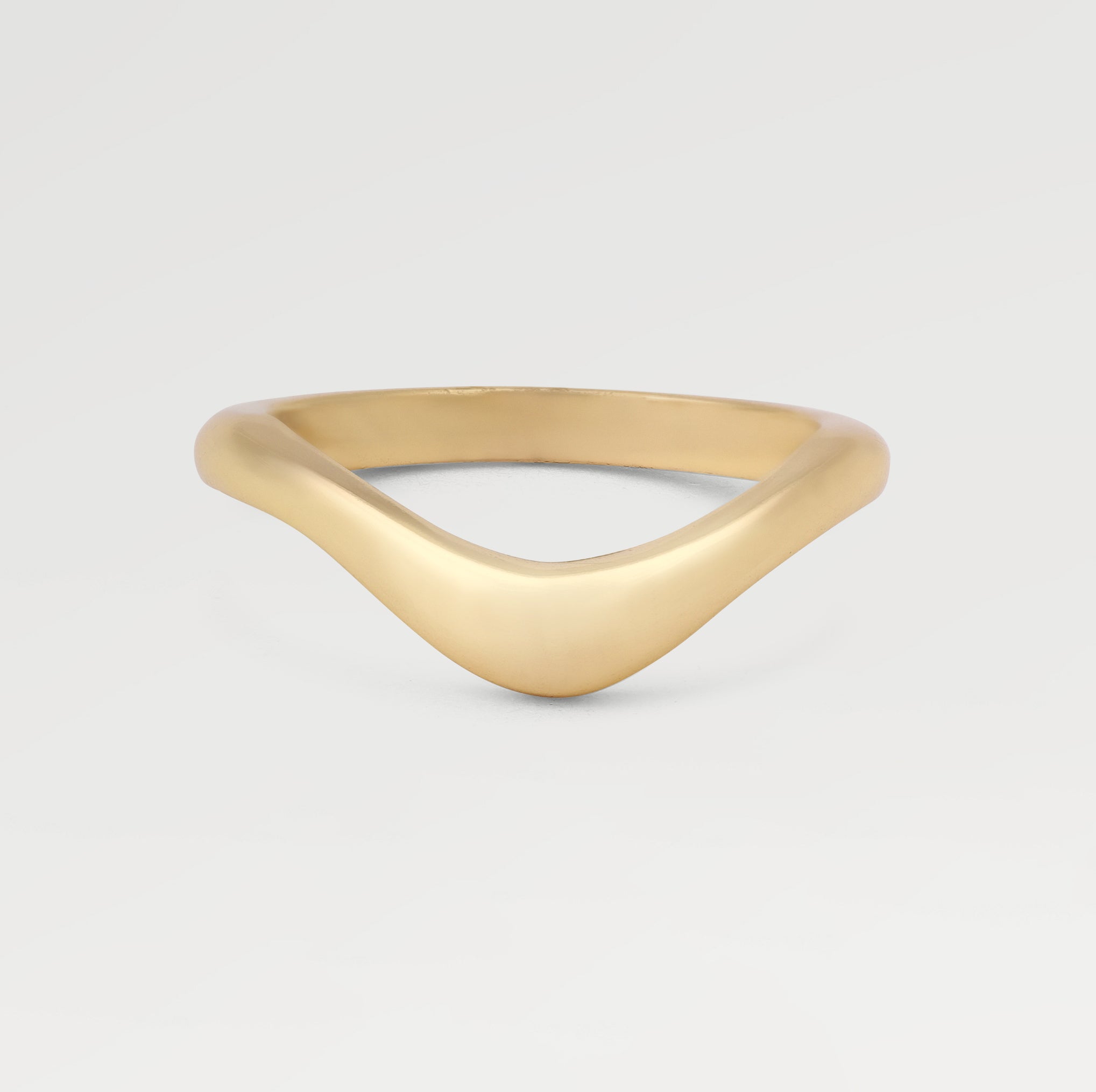 0.50 Micron Yellow Gold Plated Plain Organic Shape Ring