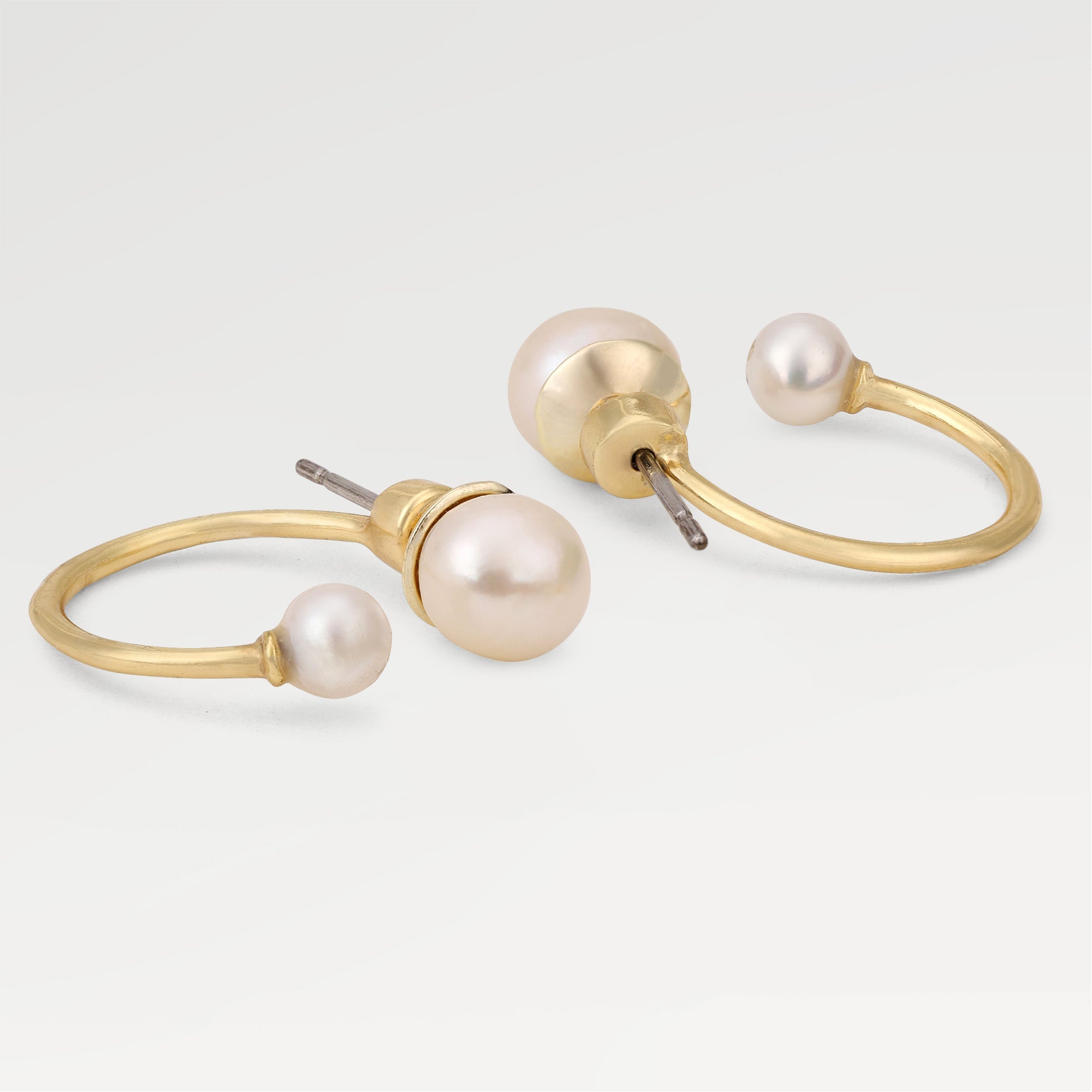 Ruby Pearl Hoop Earrings