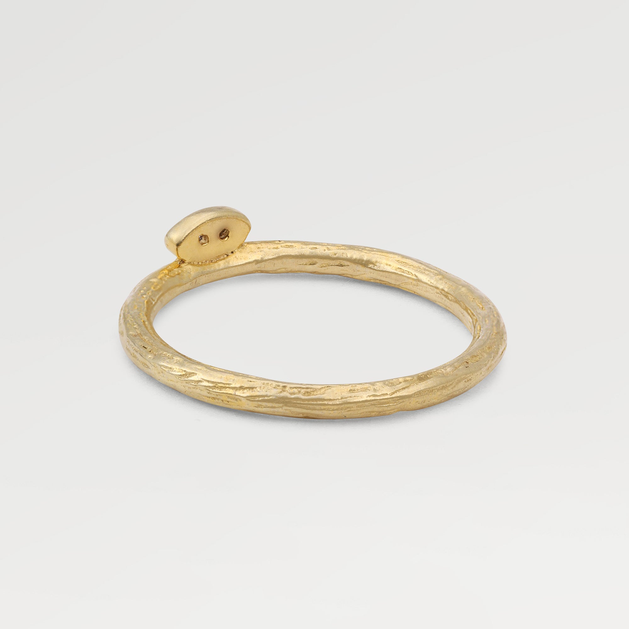 Anna Yellow Gold Plated Pave Texture Ring