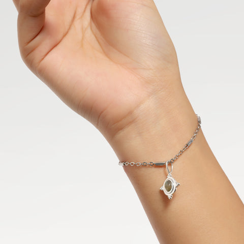 Zoe Sterling Silver Oval Labradorite Pendant