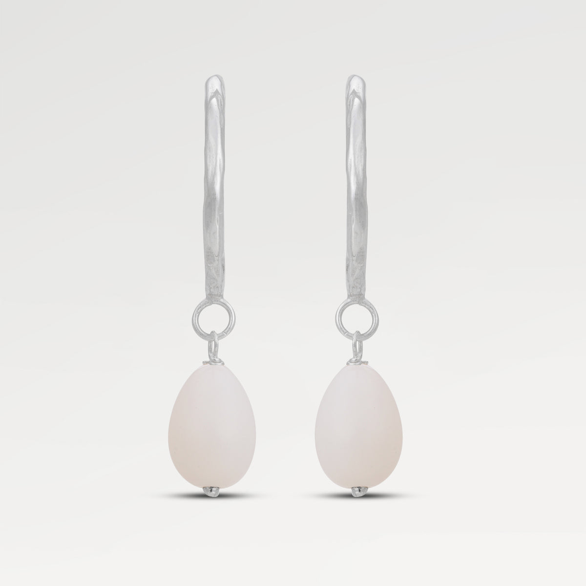 Brass Yellow Gold Plated Drop 3/4 Hoop Earring with Nuggete Beads Pearl