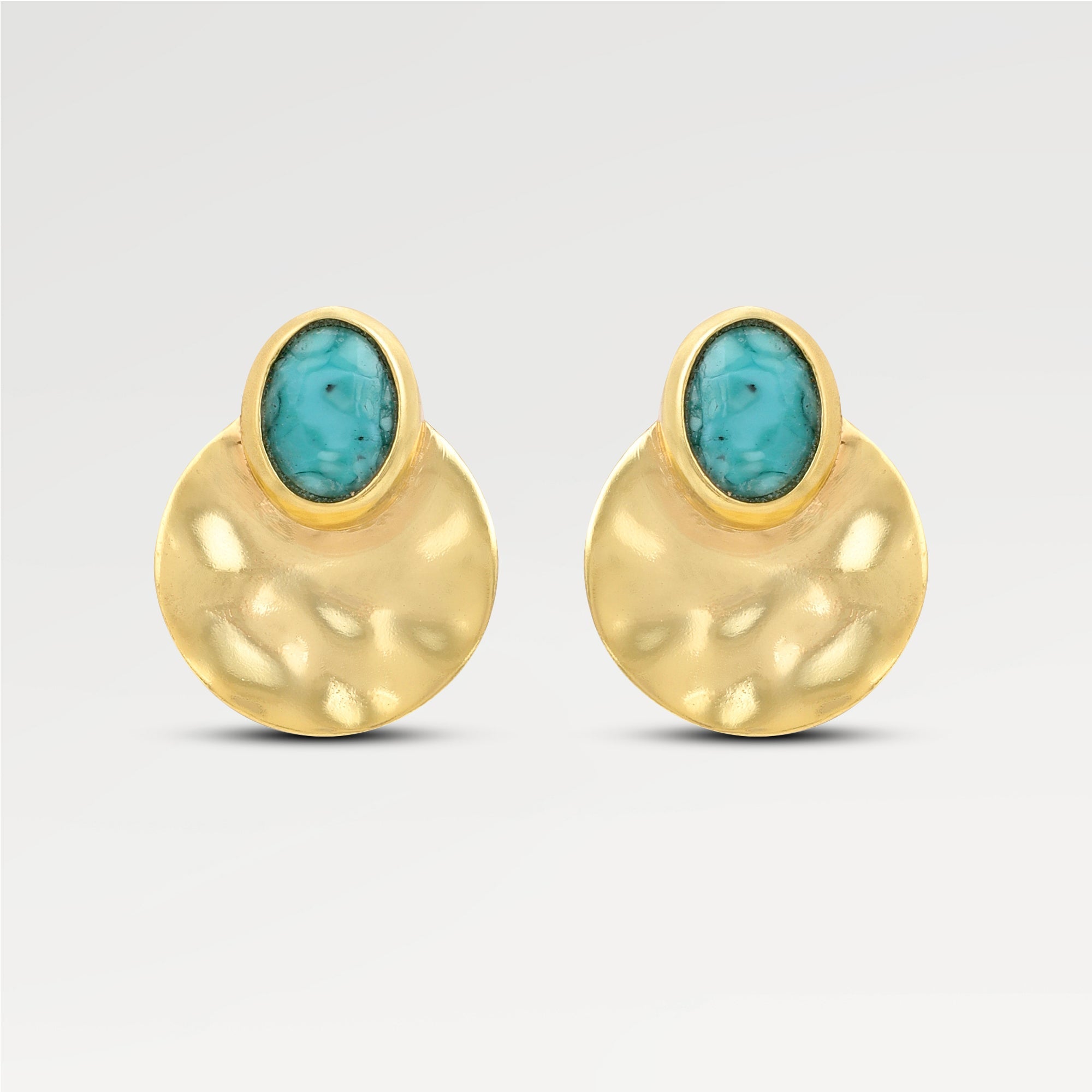 Zoe Blue Bezel Stud Earrings