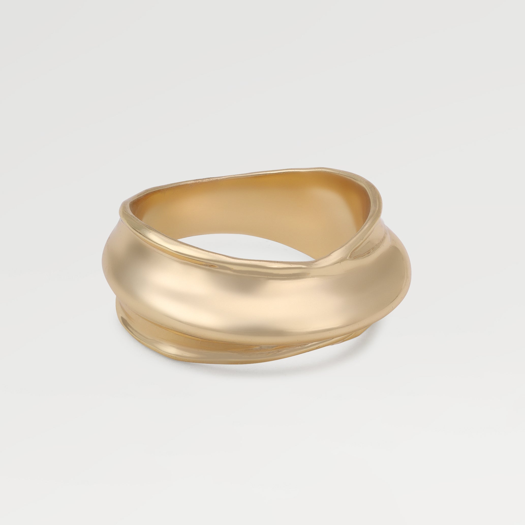 Lucy Yellow Gold Plated Organic Shape Ring