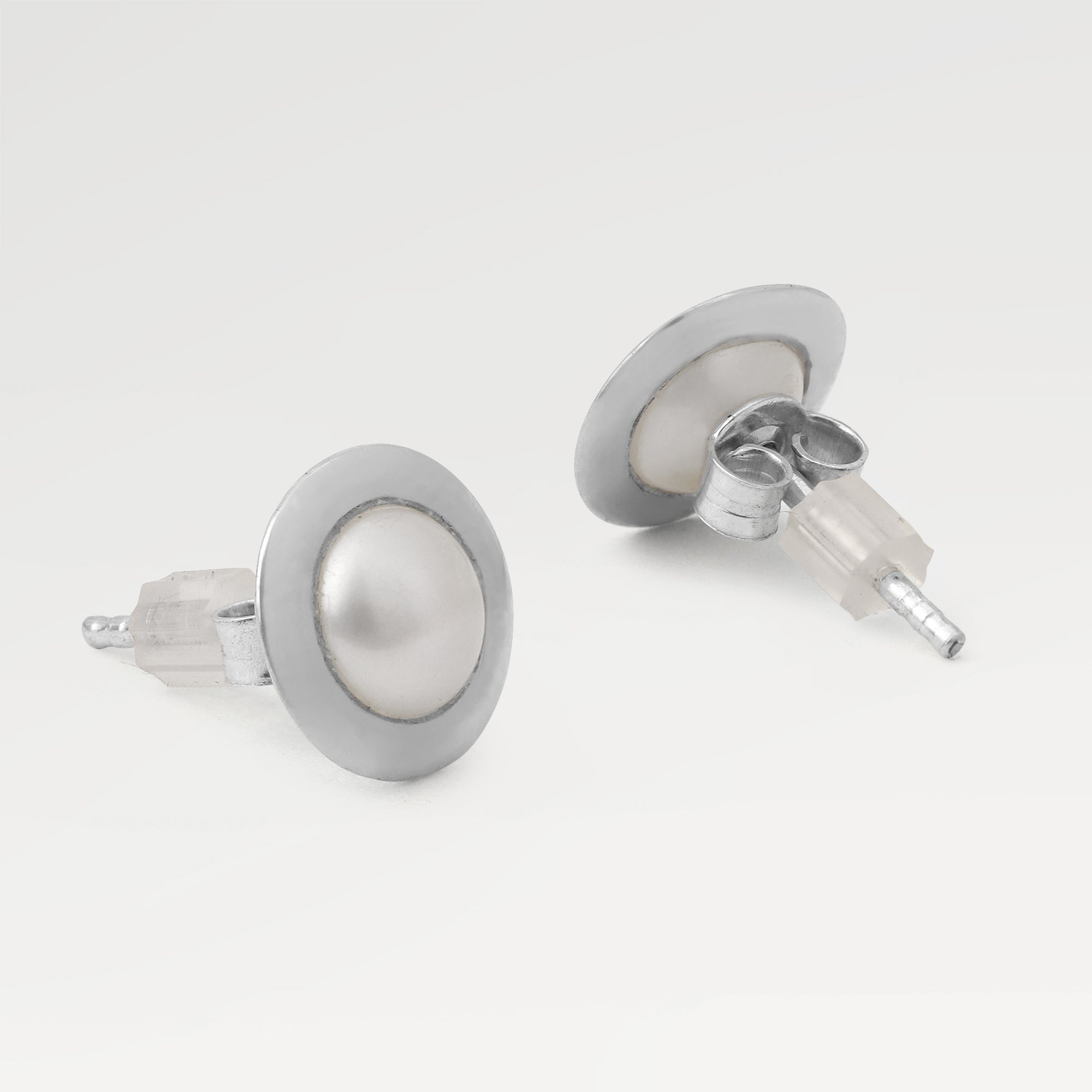 Emma Bezel Synthetic Pearl Earrings
