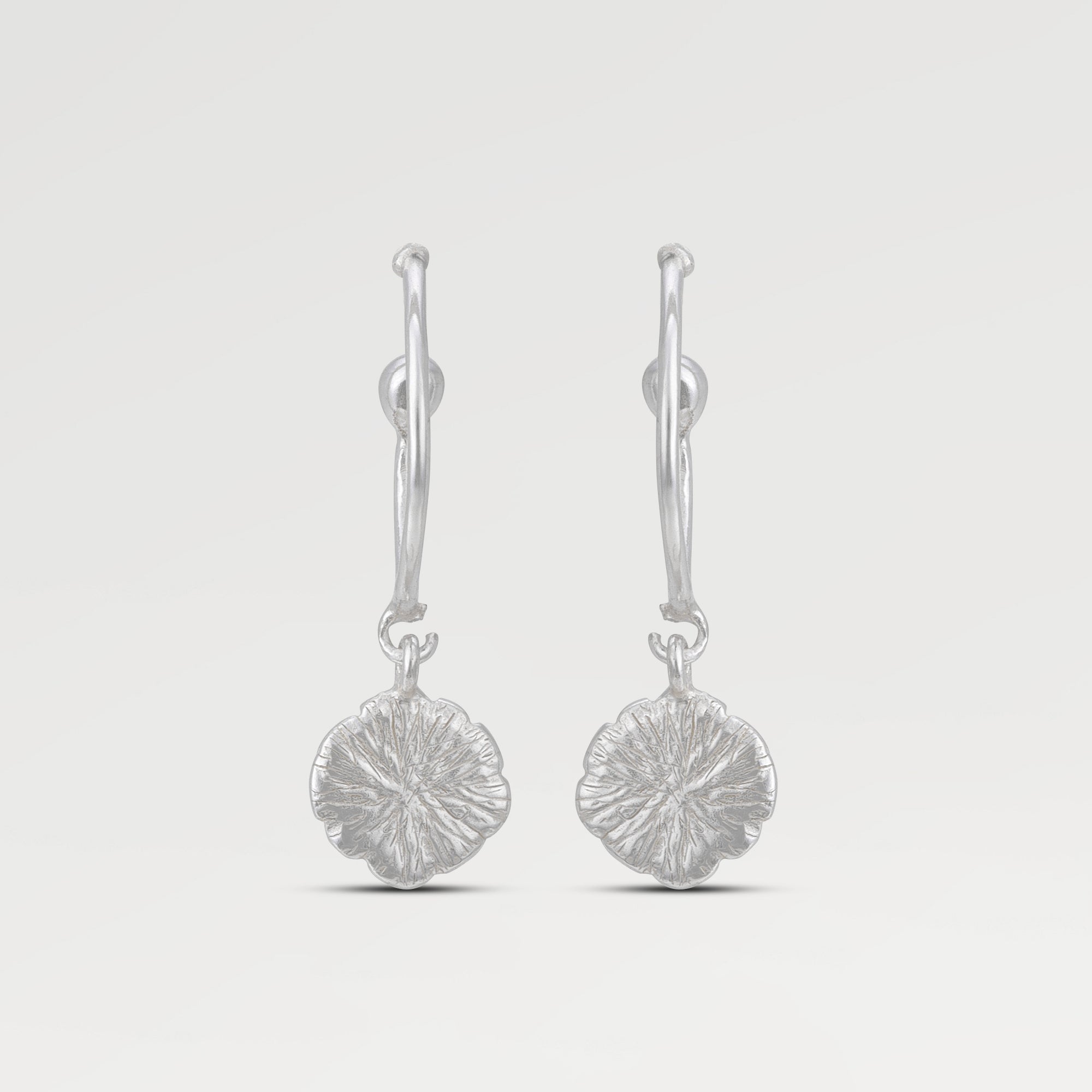June Silver Plated Textured Stud Hoop Earrings