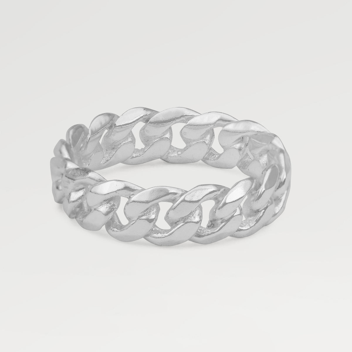 Plated Plain Curb Chain  Band Ring