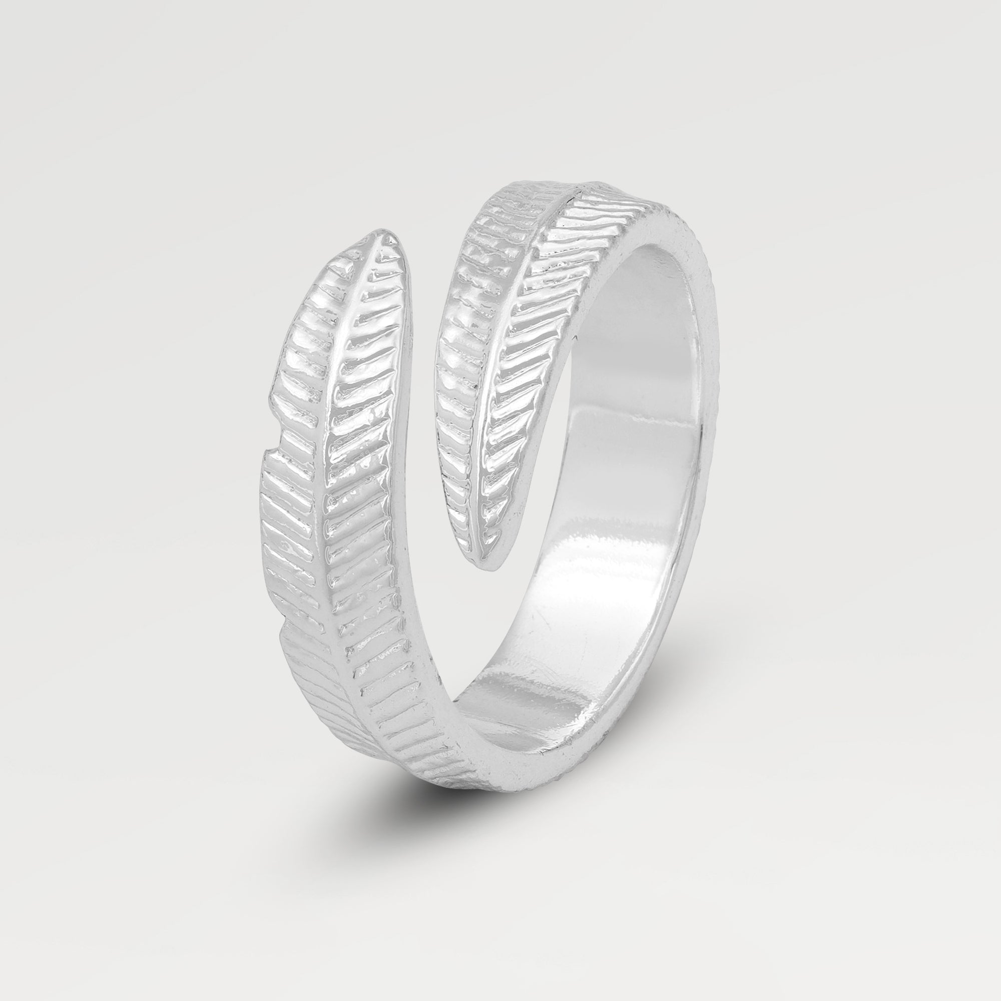 Plated Plain Leaf Open Ring