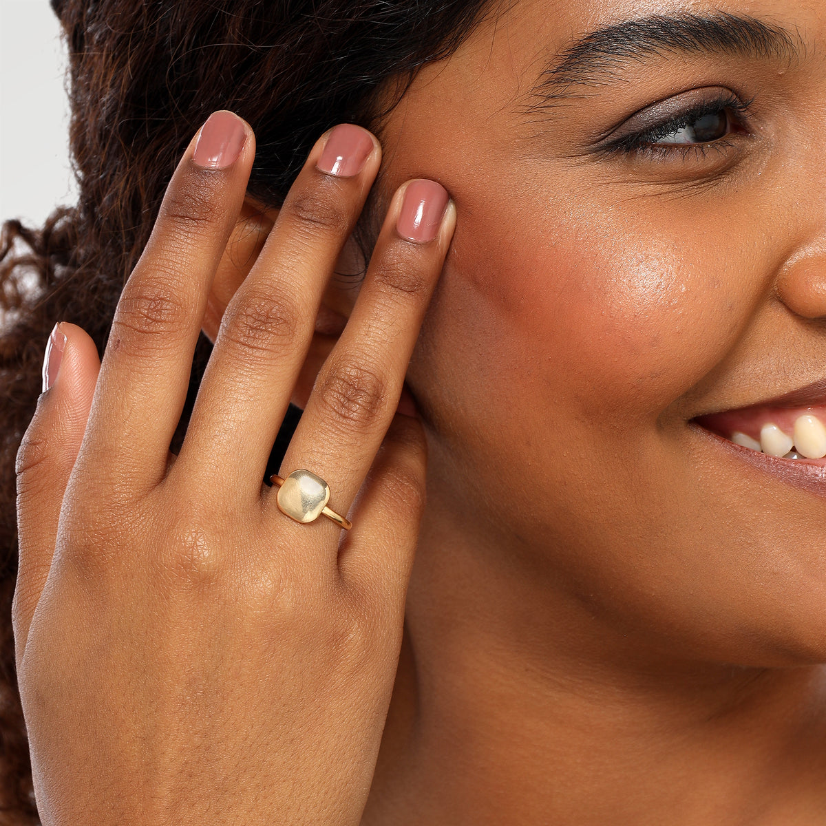 Emma Yellow Gold Plated Cushion Shape Ring