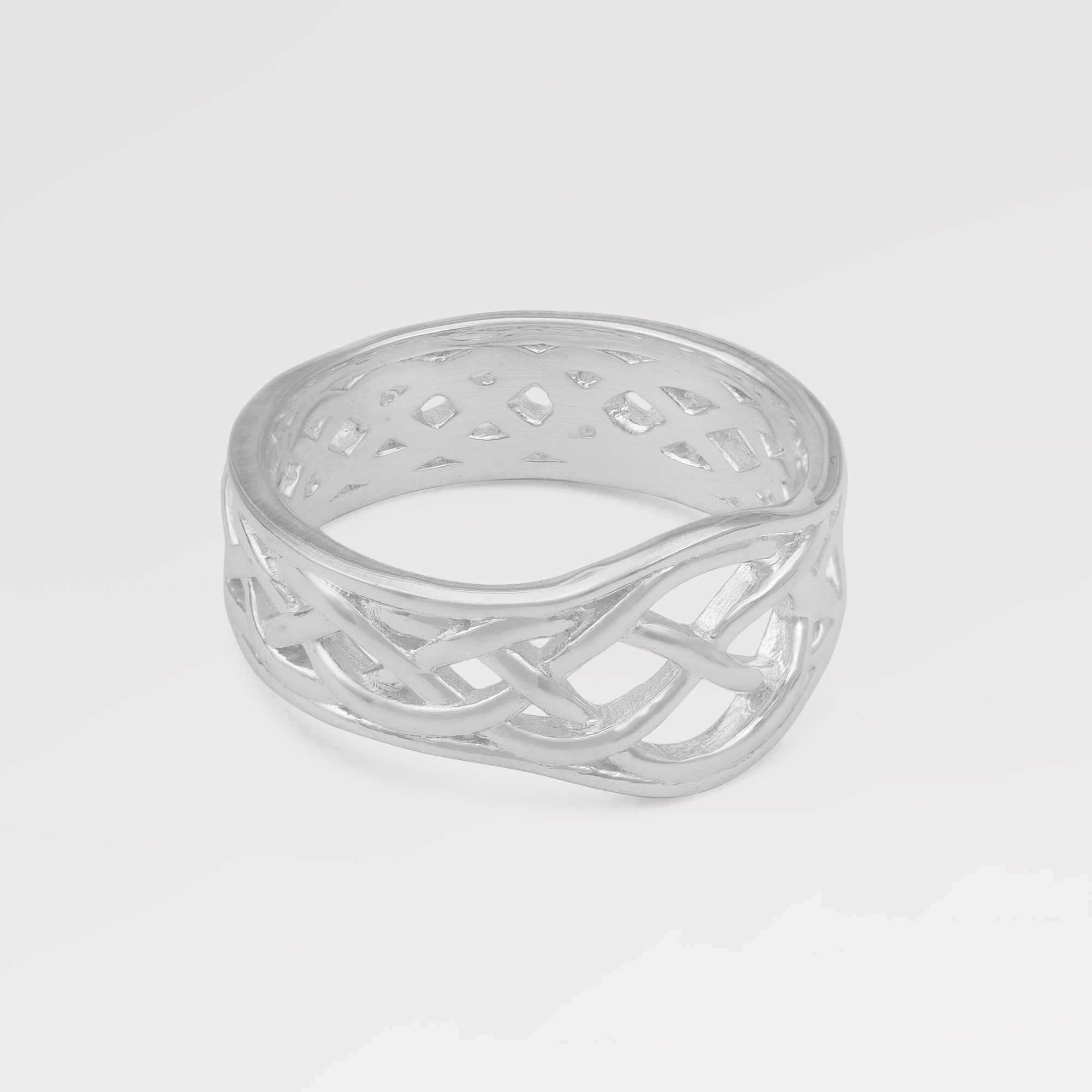 925 Sterling Silver Plated Plain Filigree Ring