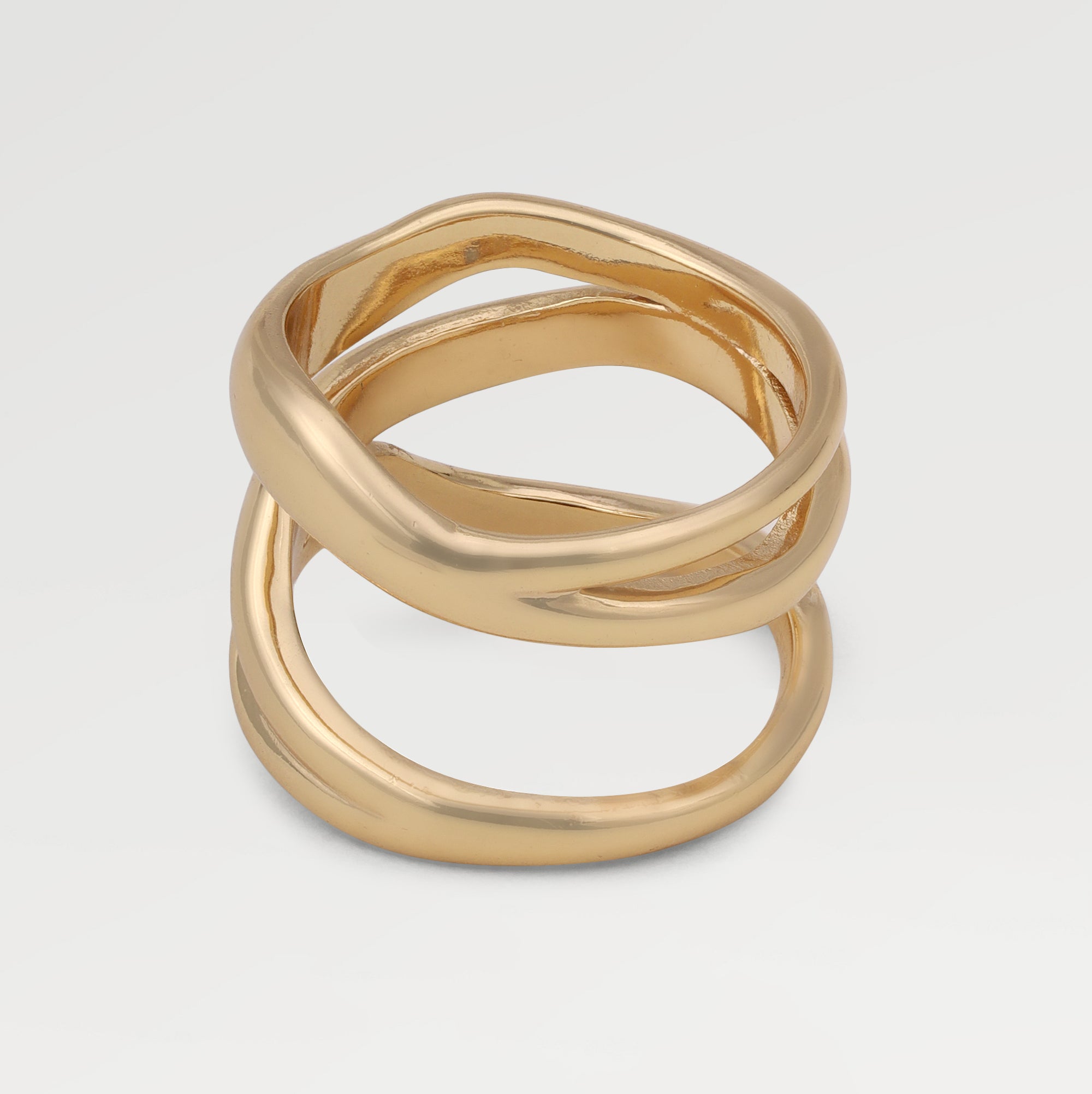 Lucy Yellow Gold Plated Organic Shape Ring