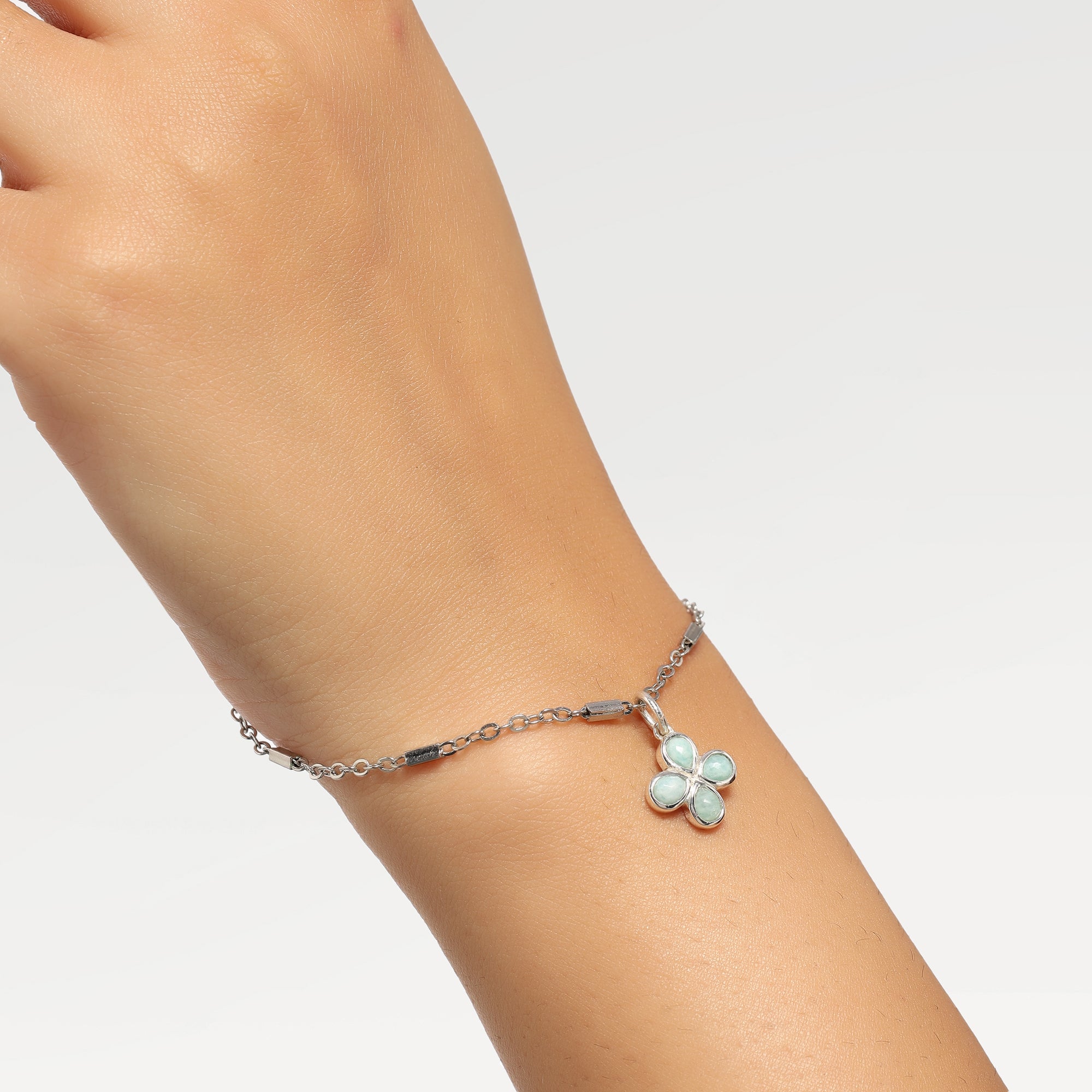 Ruby Amazonite Flower Pendant