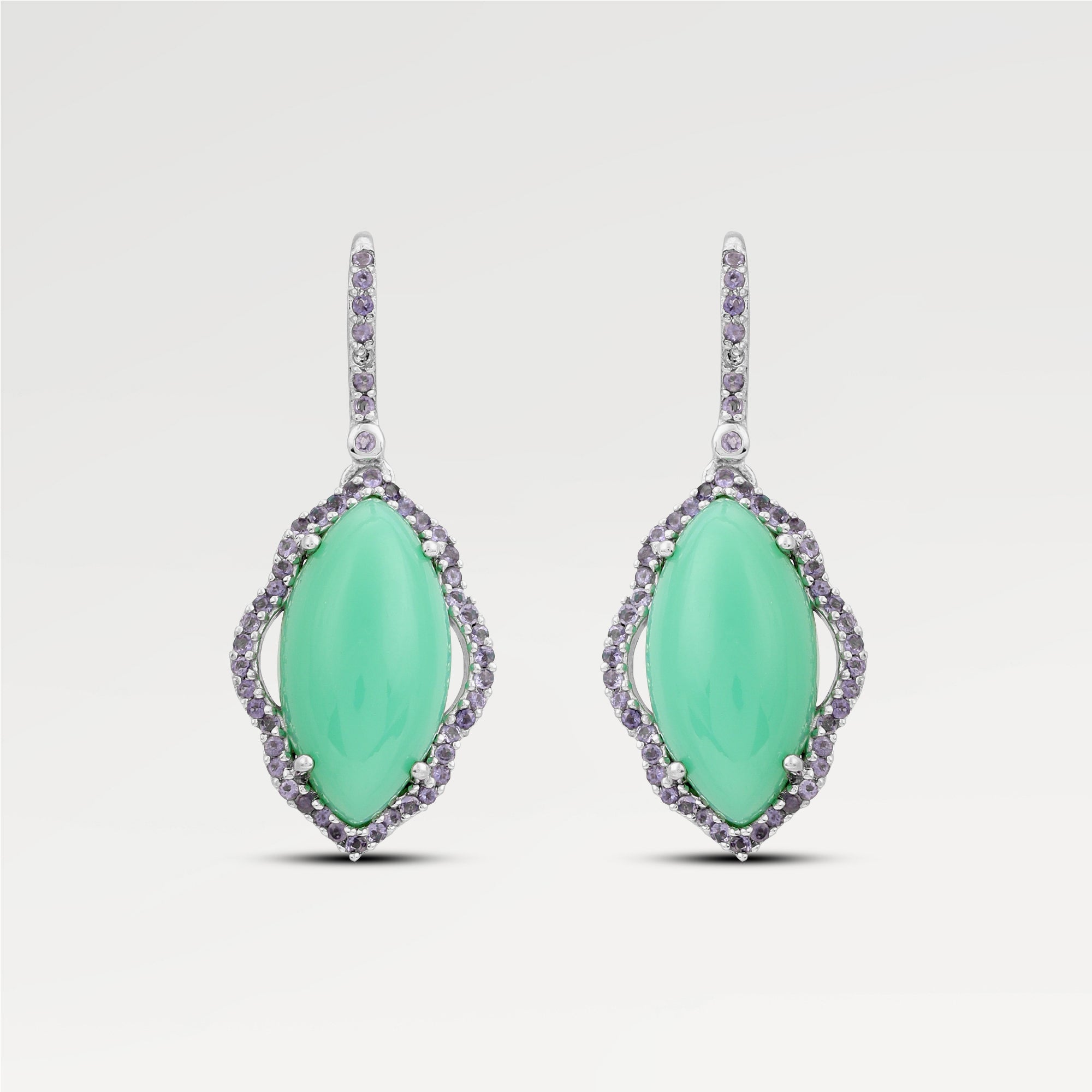 Nora Iolite Chrysoprase Earrings