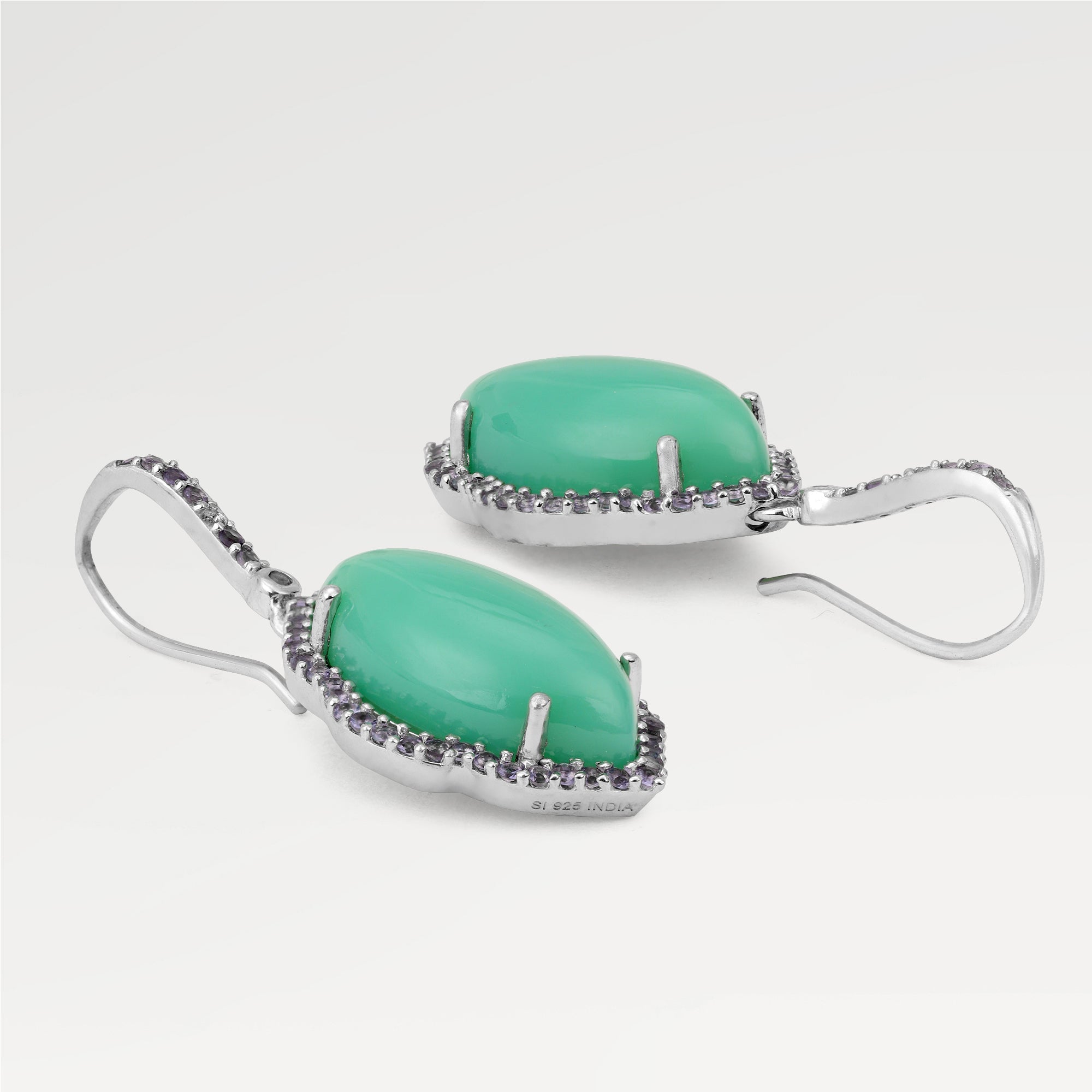 Nora Iolite Chrysoprase Earrings