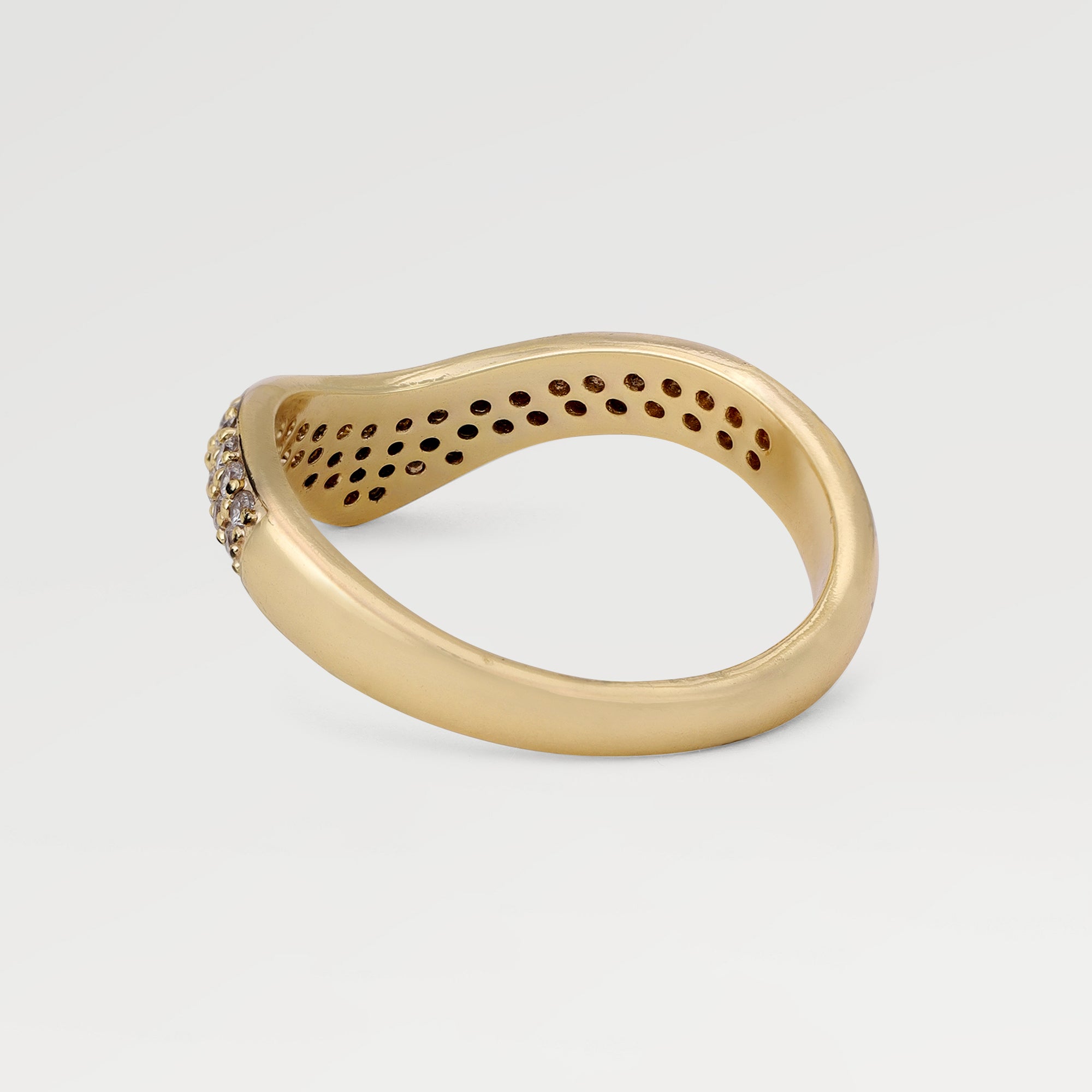 Kate Yellow Gold Plated Pave Zirconia Ring