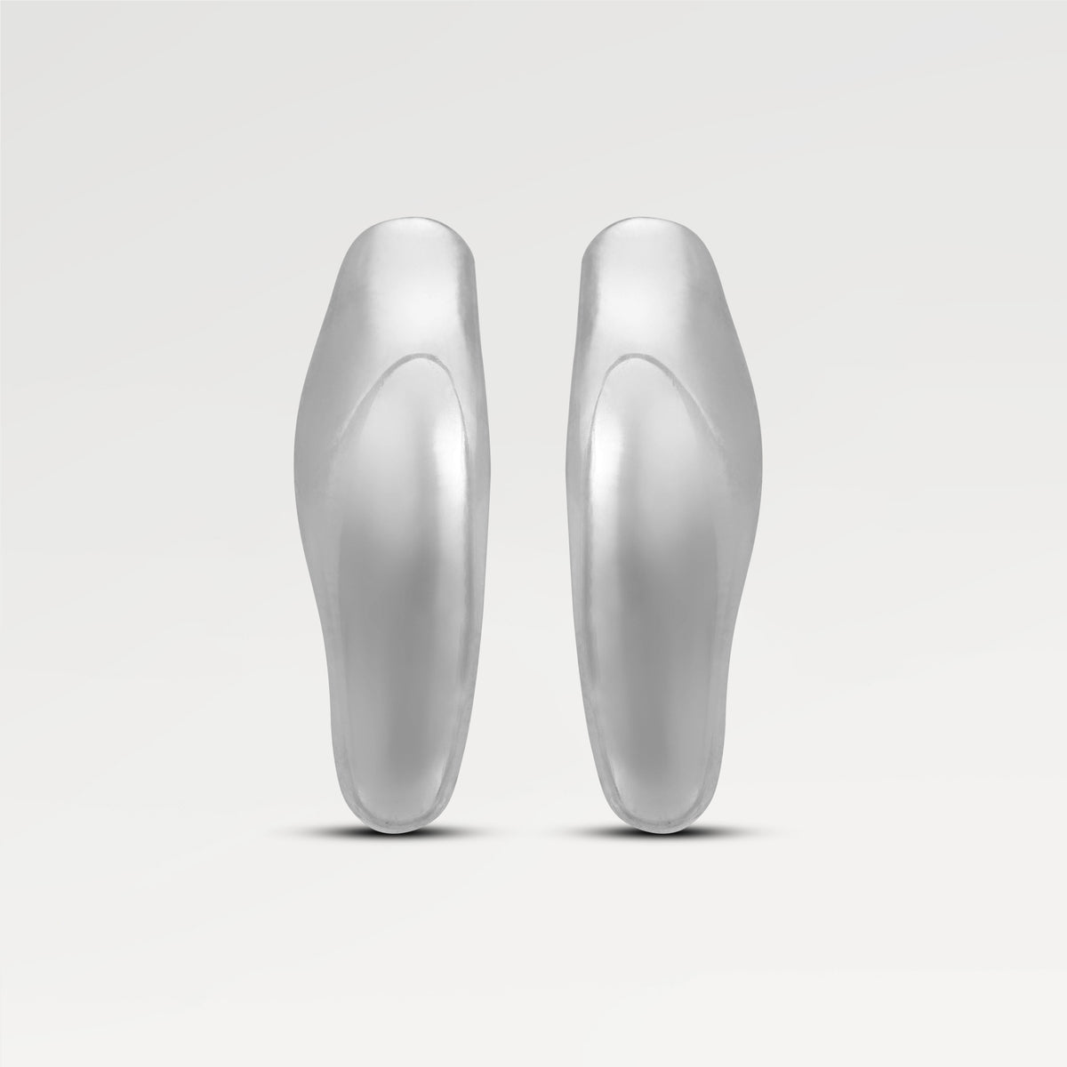 Brass 0.025 Micron Sliver Plated Plain Stud Earrings