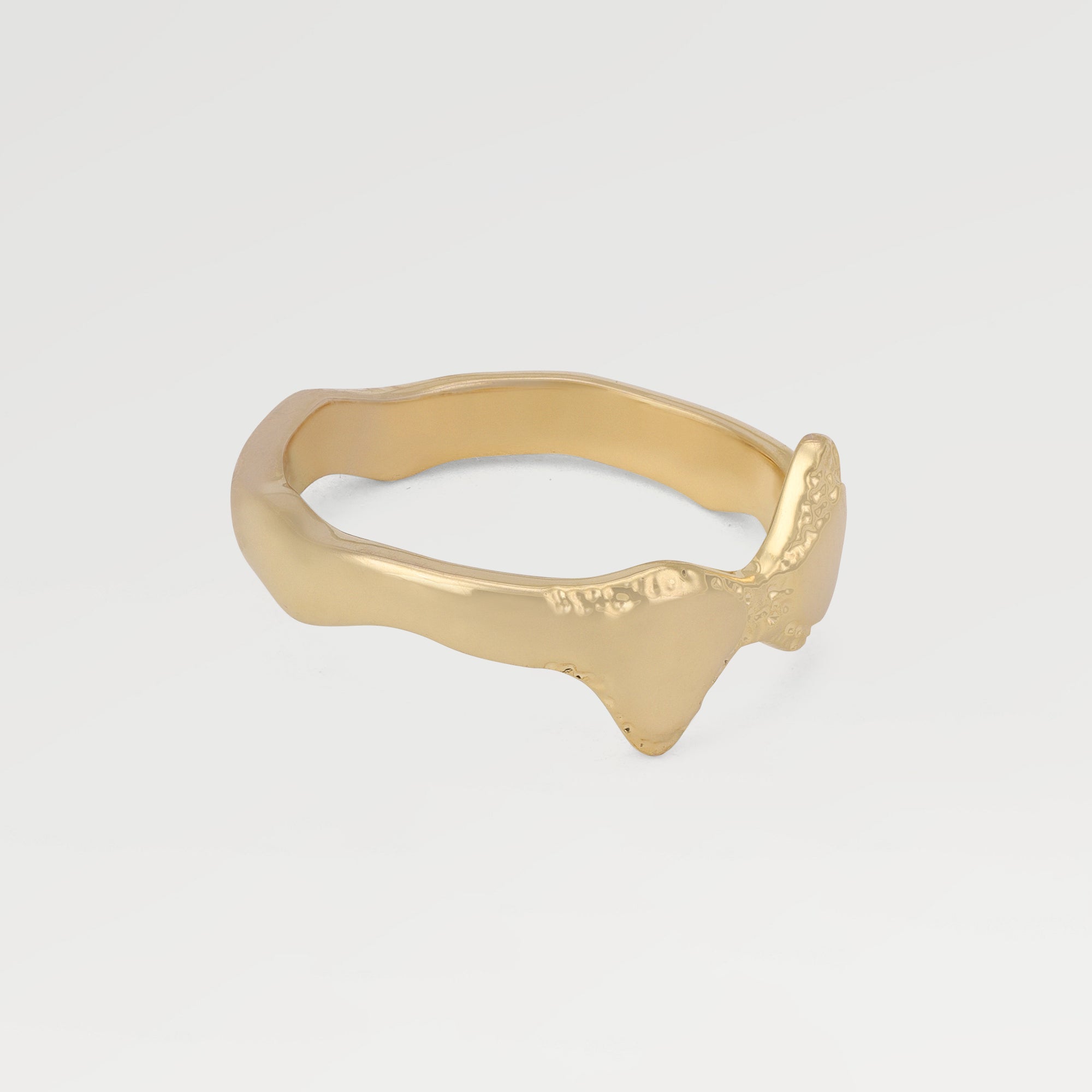 June Yellow Gold Plated Hammered Texture Ring