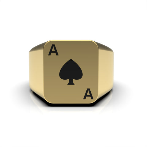 Ruby Sterling Silver Gold Plated Ace Ring