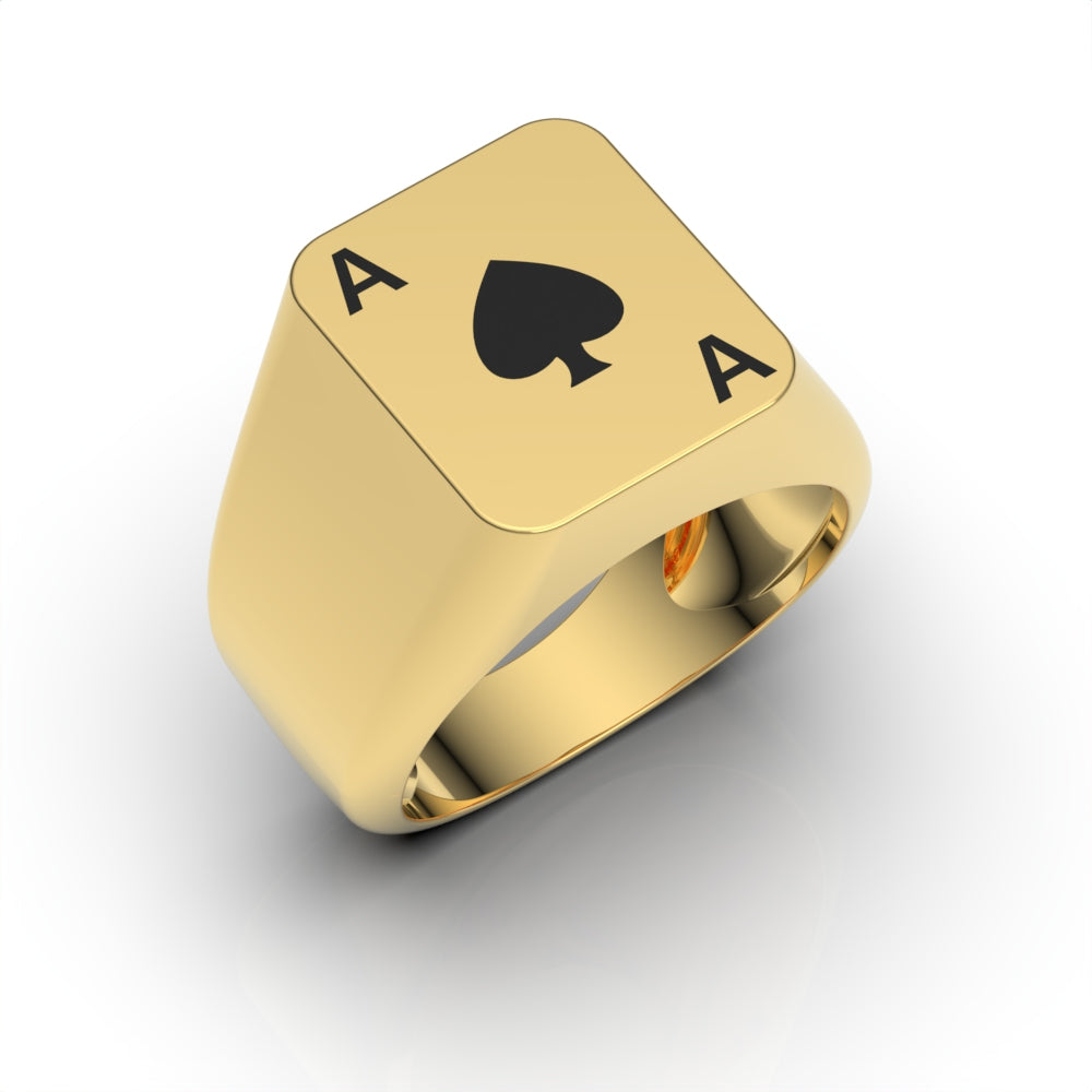 Ruby Sterling Silver Gold Plated Ace Ring