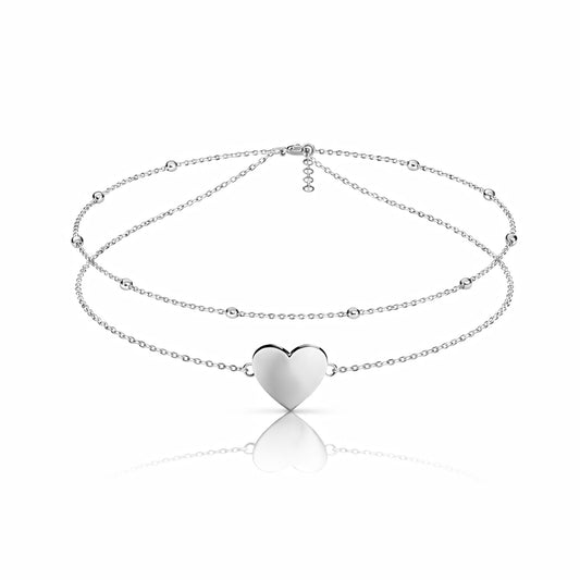 Elin Silver Heart Anklet