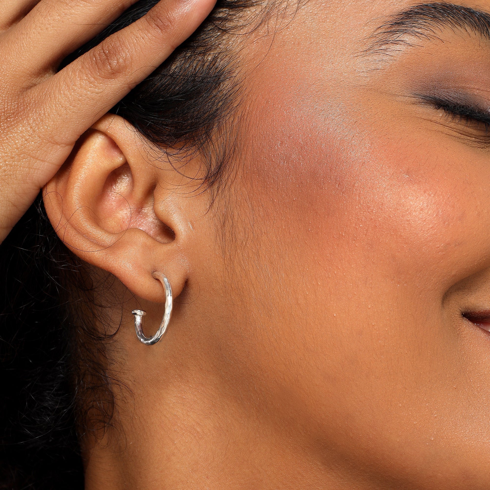 Lily Hammered Hoop Earrings