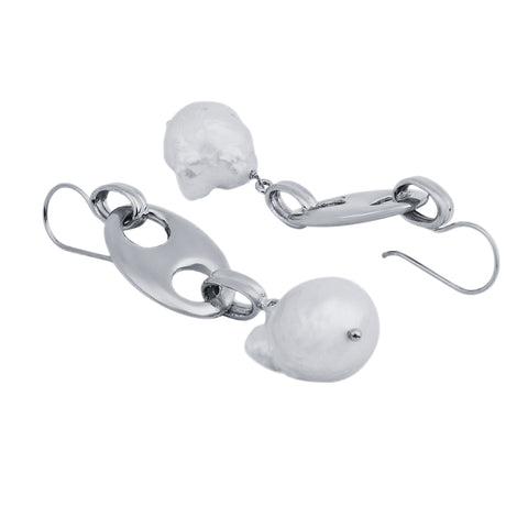 Rina Silver Pearl Earrings