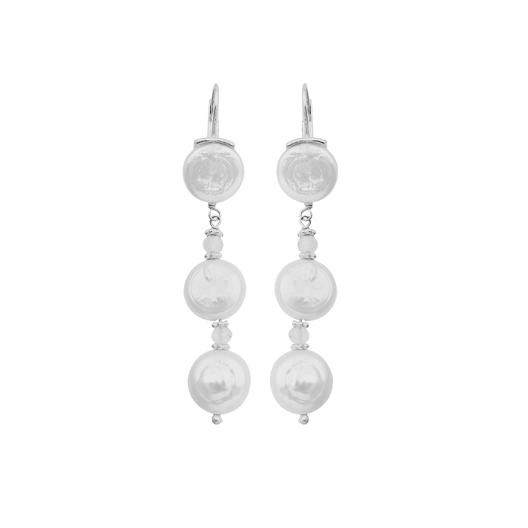 Lily Gold Plated Rainbow Moonstone Pearl Earrings Set