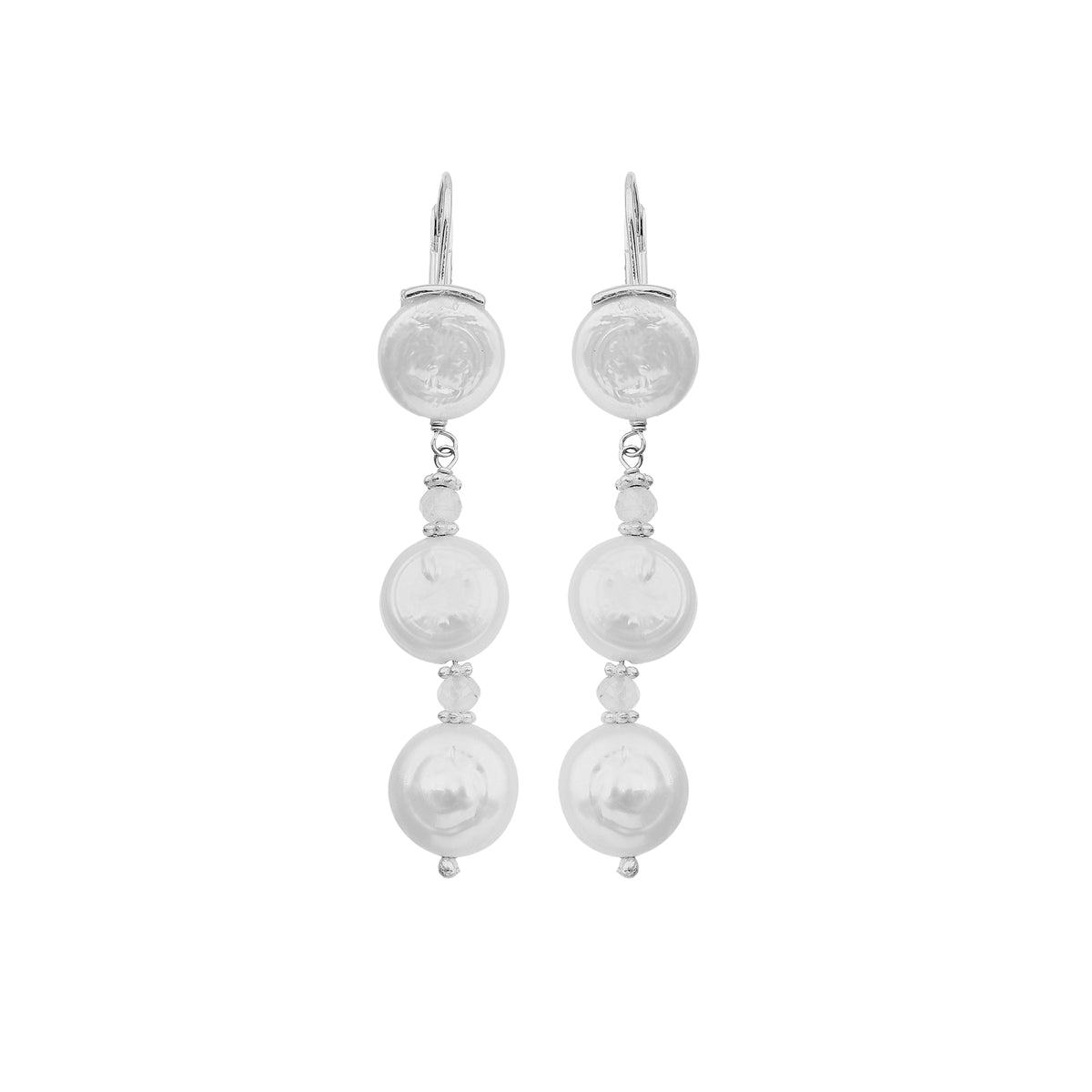 Lily Gold Plated Rainbow Moonstone Pearl Earrings Set