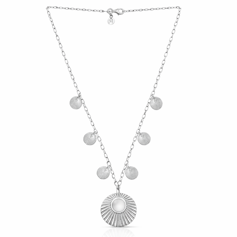 Samira Sterling Silver Coin Quartz Necklace