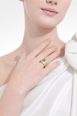Rumi Sterling Silver Labradorite Elegant Ring