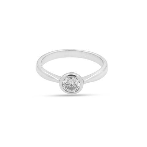 Mia Sterling Silver Round Lab Grown Diamond Ring