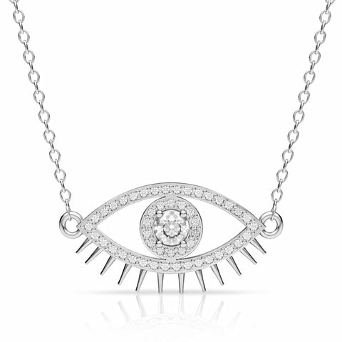 Cyro Silver Zirconia Necklace