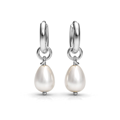 Kate Silver Round Pearl Earrings