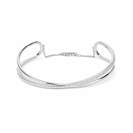 Hemi Silver Zirconia Bangle