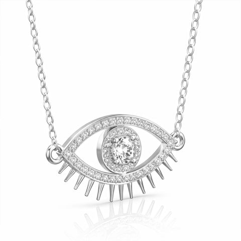 Cyro Silver Zirconia Necklace