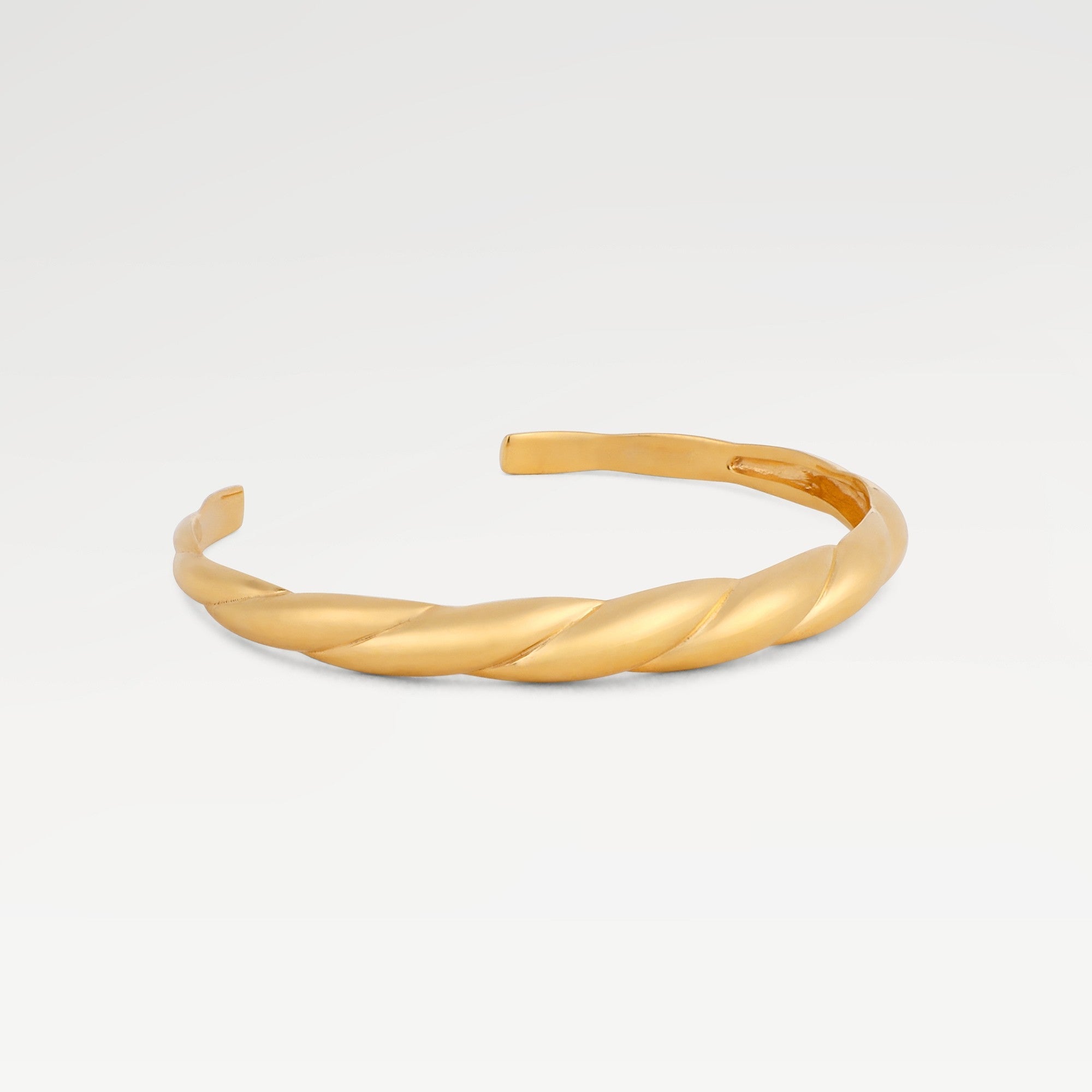 Emma Yellow Gold Plated Plain Silver Bangle