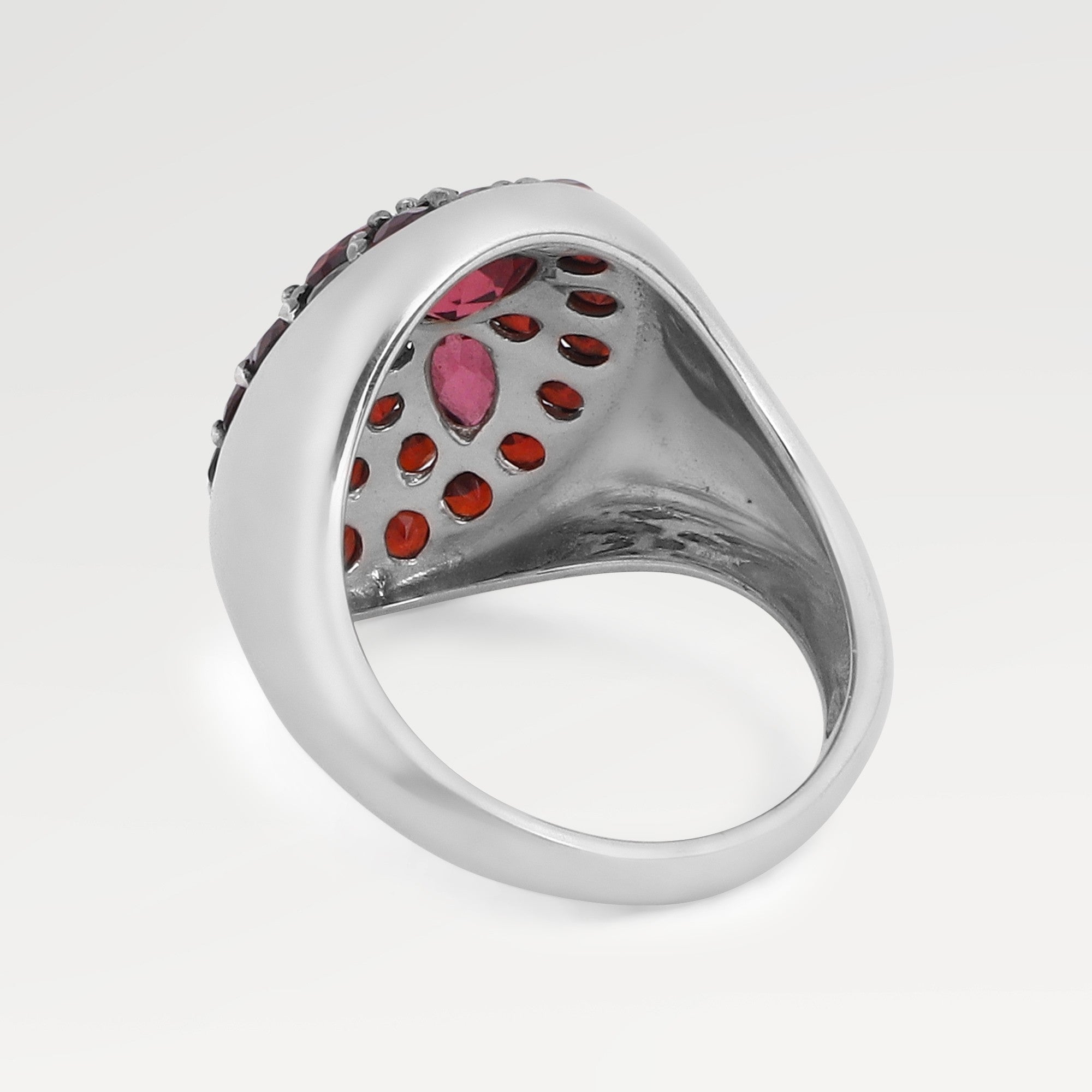 Bague élégante classique en argent sterling 925 avec zircon cubique tanzanite et pierres multiples