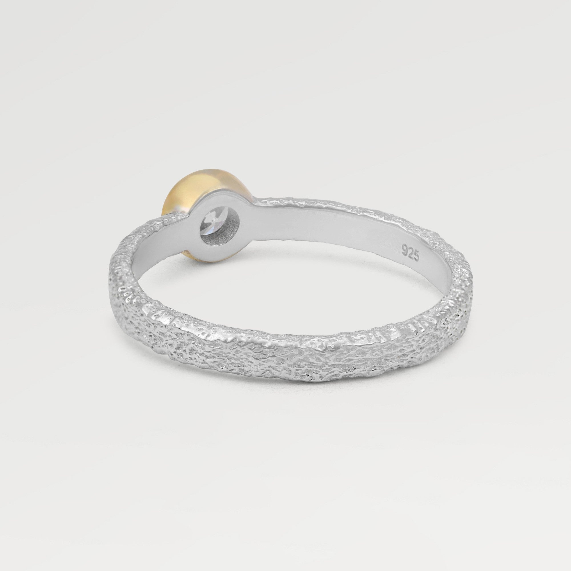 Kate Two Tone Yellow Gold Zircon Bezel Ring