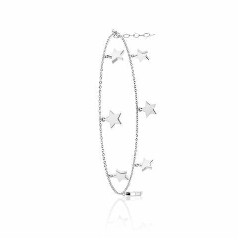 Anvi Silver Star Anklet