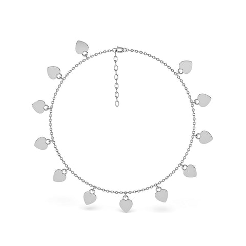 Vira Silver Heart Anklet