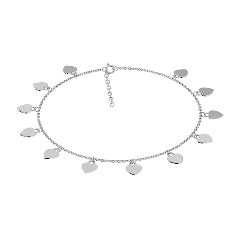 Vira Silver Heart Anklet
