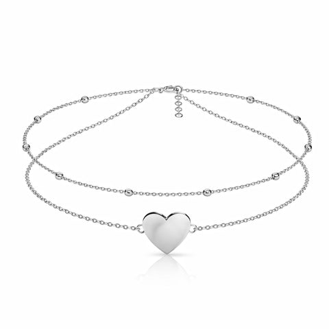 Elin Silver Heart Anklet