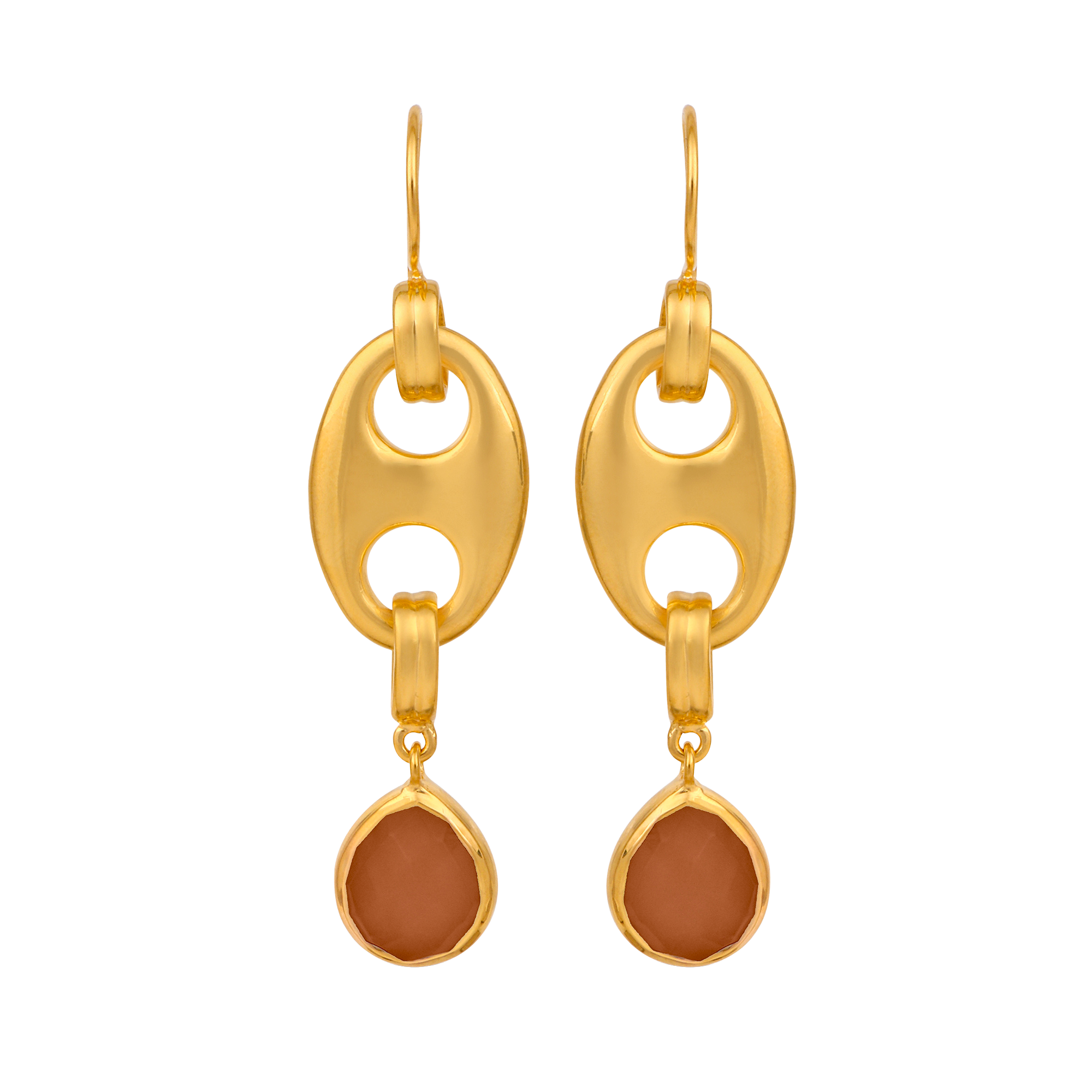 Boucles d'oreilles à tige en argent sterling 925 plaqué or 2 microns avec plaque en forme de D bleu laiteux aqua C Qtz