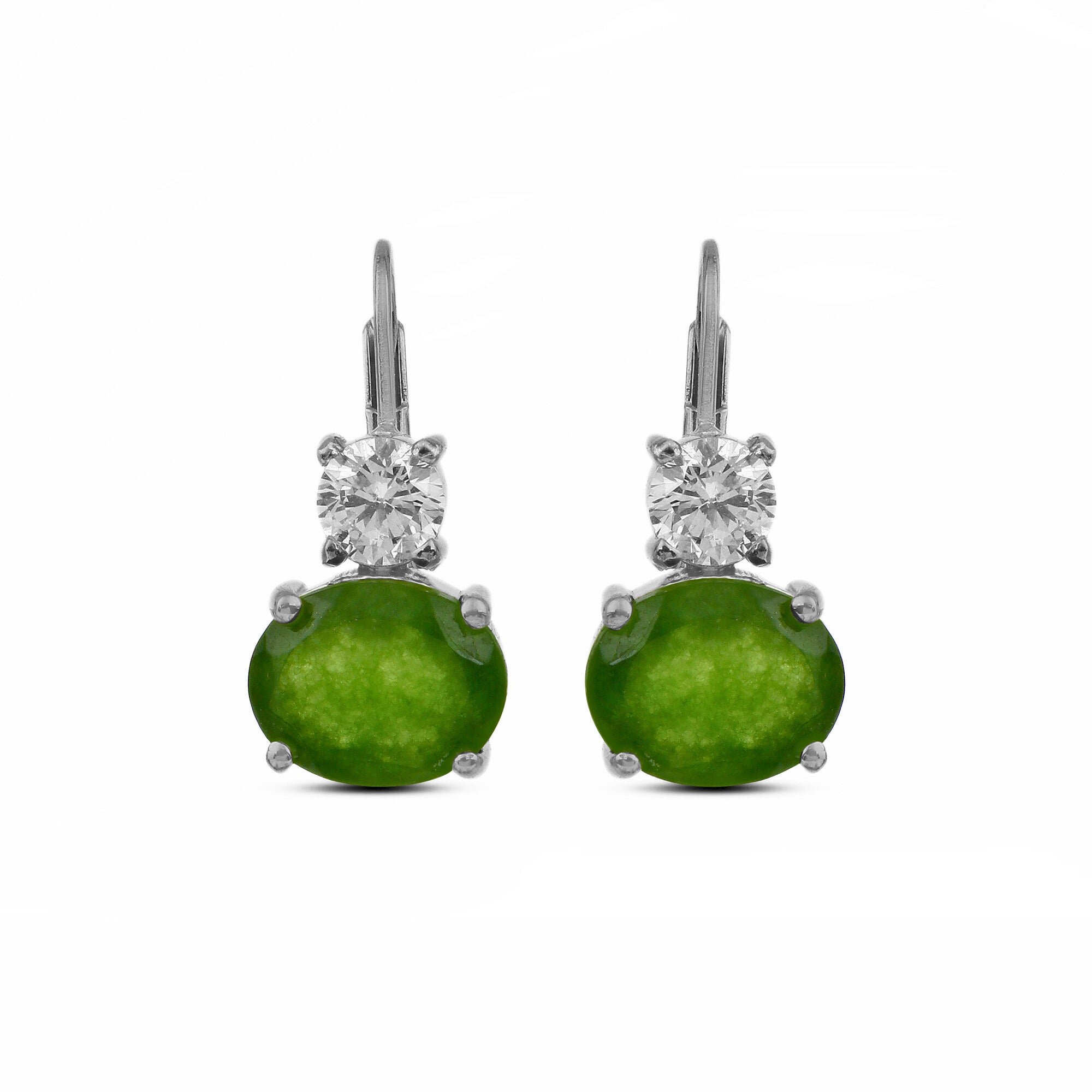 Nora Gold Plated Olive Quartz Zircon Earrings Set