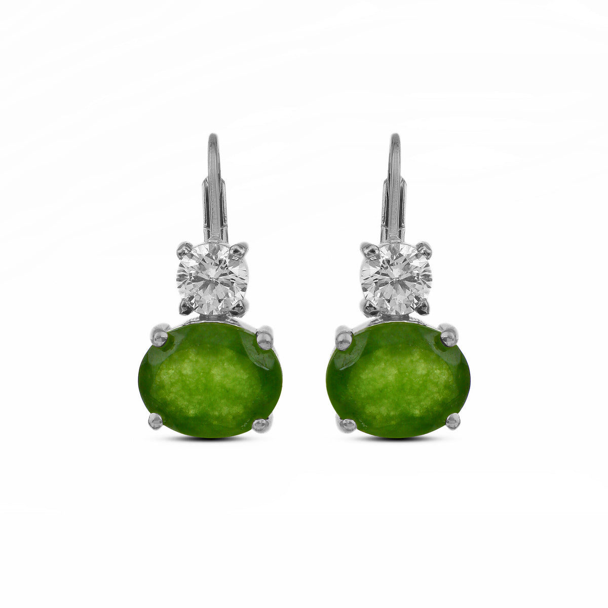 Nora Gold Plated Olive Quartz Zircon Earrings Set