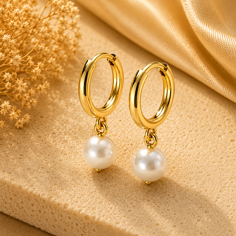 Bina Silver Synthetic Pearl Earrings