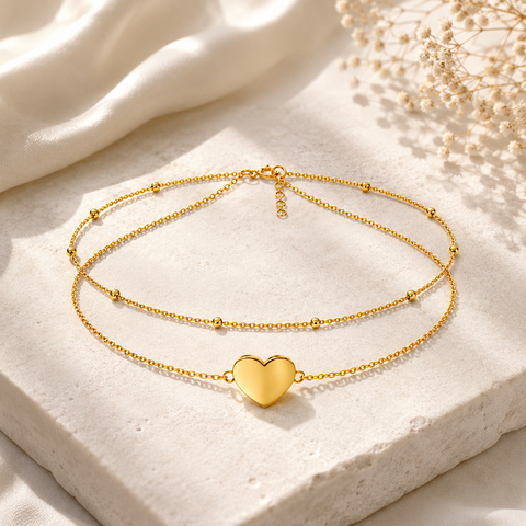 Elin Silver Heart Anklet